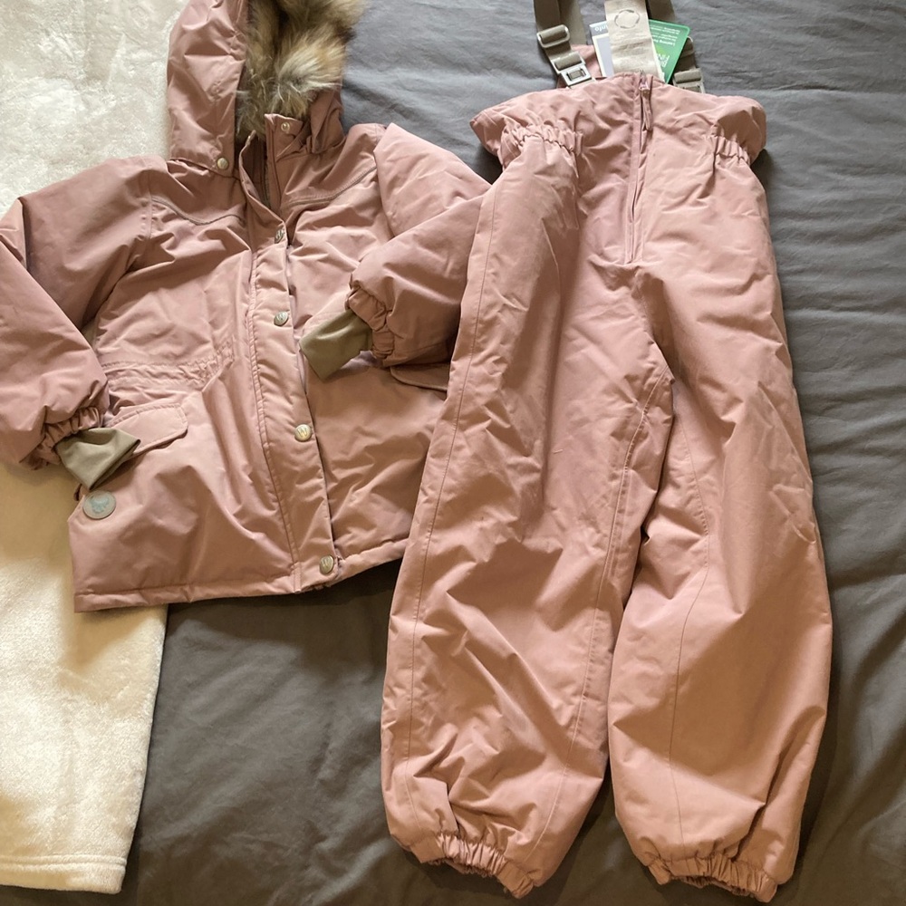 Wheat Pink Jacket and Snow Pants for age 7 years
